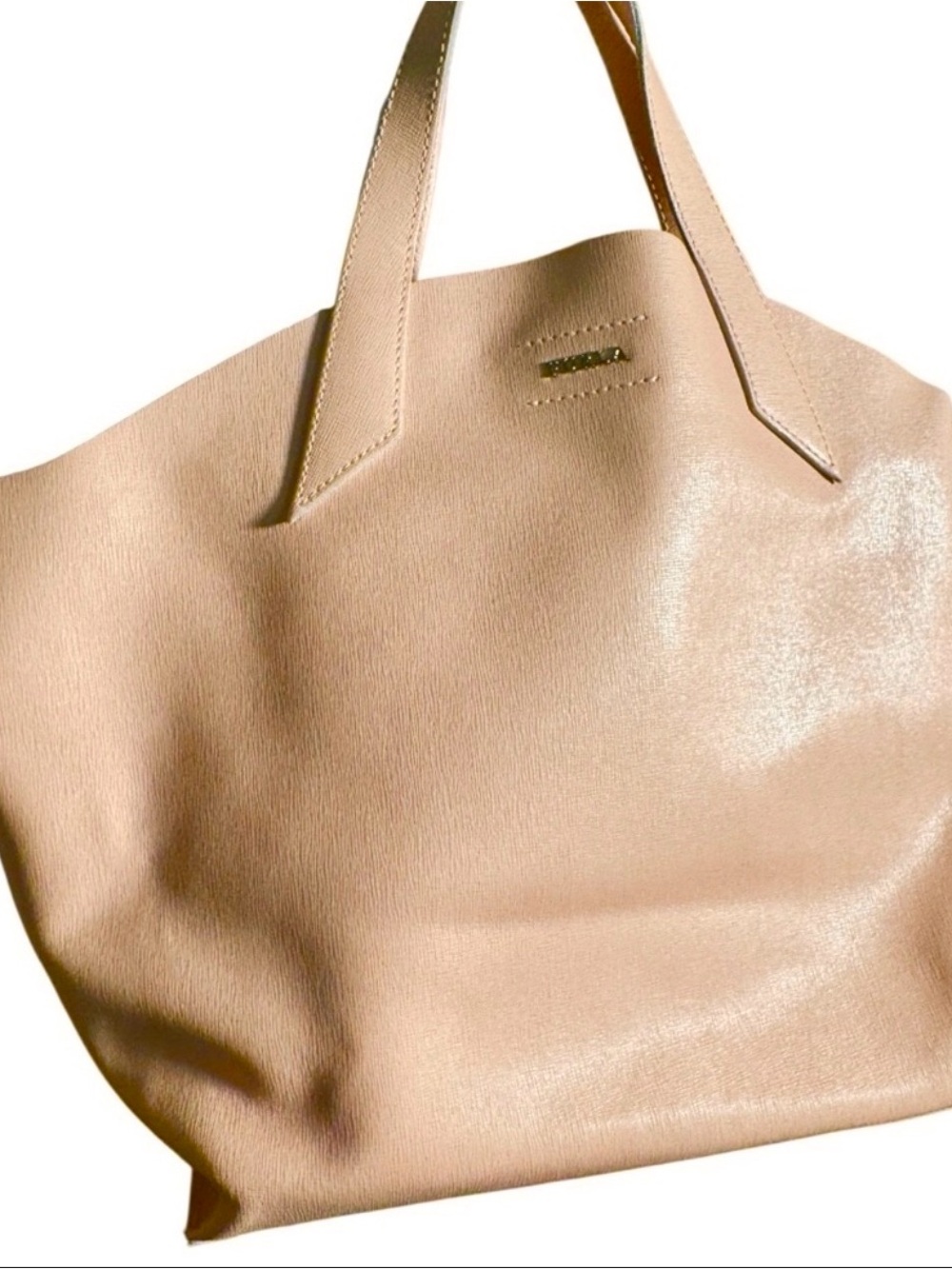 Furla Soft Pink Leather Tote Bag Large Italian Designer Shopper